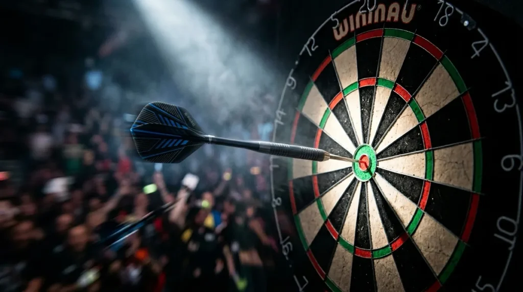 Dart trifft ins Bullseye für den perfekten 9-Darter
