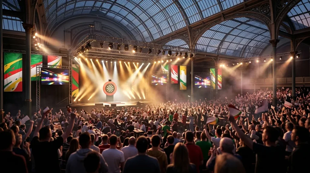 Darts-Turnier live mit Publikum im Alexandra Palace