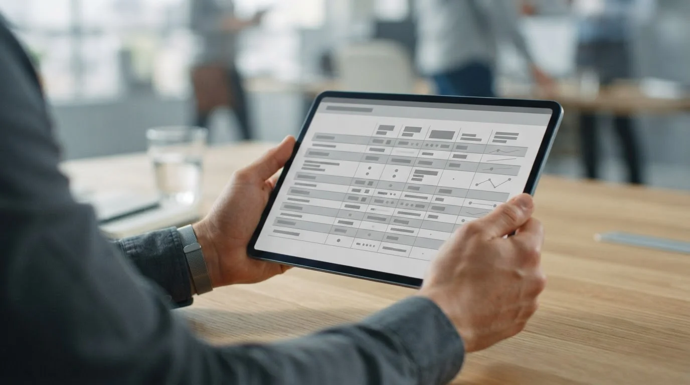 Vergleichstabelle verschiedener lizenzierter Wettanbieter auf einem Tablet
