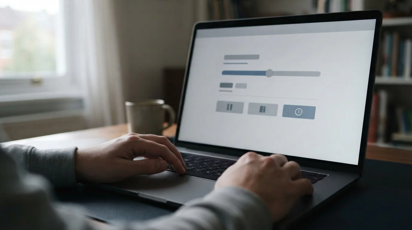 Interface zur Einstellung von Limits und Pausen beim verantwortungsvollen Spielen