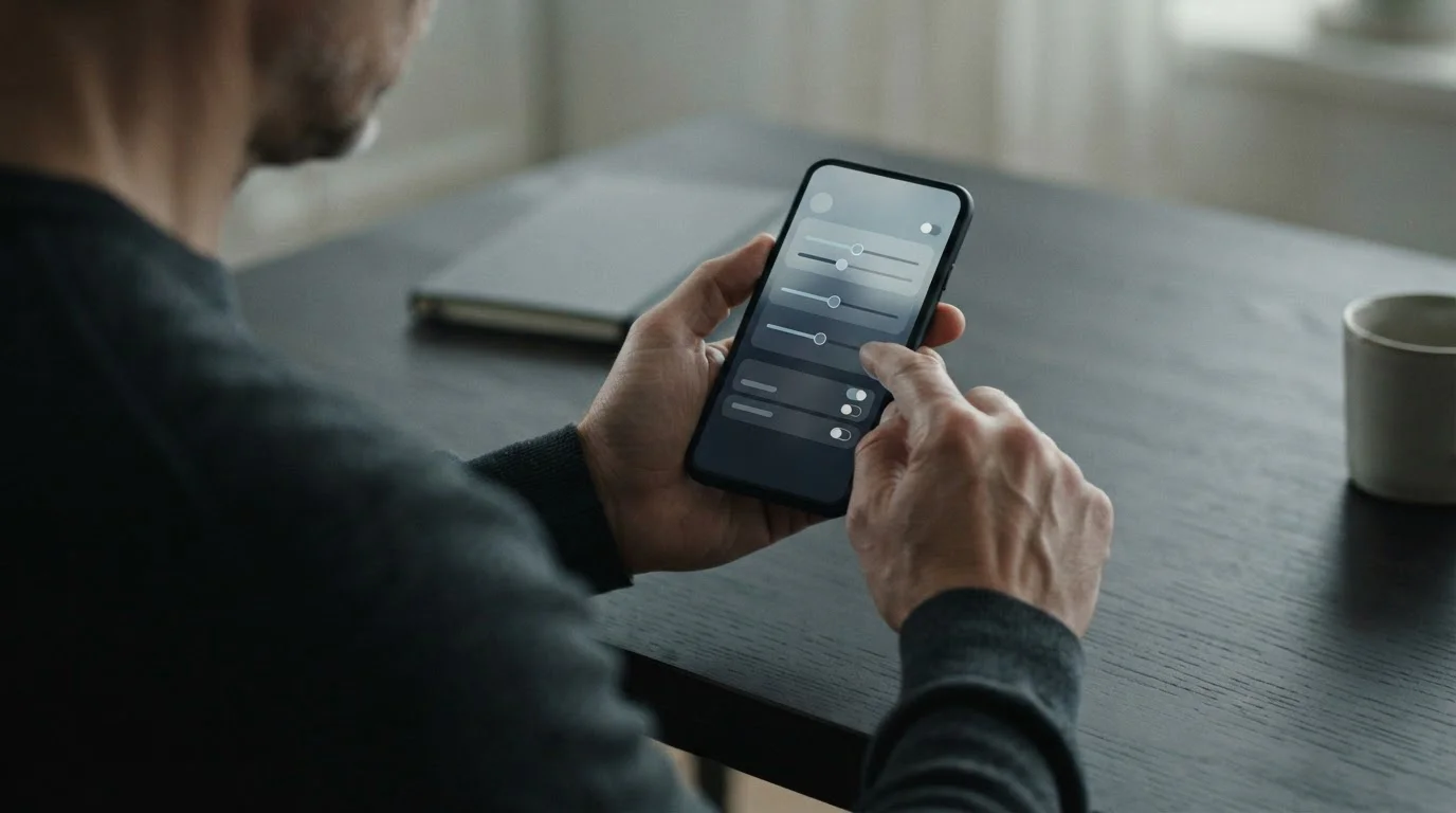 Person setzt bewusst Limits in einer Wett-App – Fokus auf Spielerschutz
