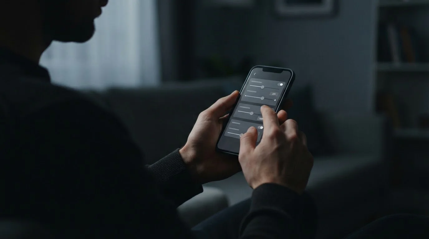Person setzt Einzahlungslimit in Banking-App auf dem Smartphone