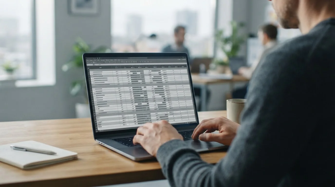 Vergleichstabelle verschiedener Wettanbieter mit neutralen Datenspalten auf einem Laptop-Bildschirm