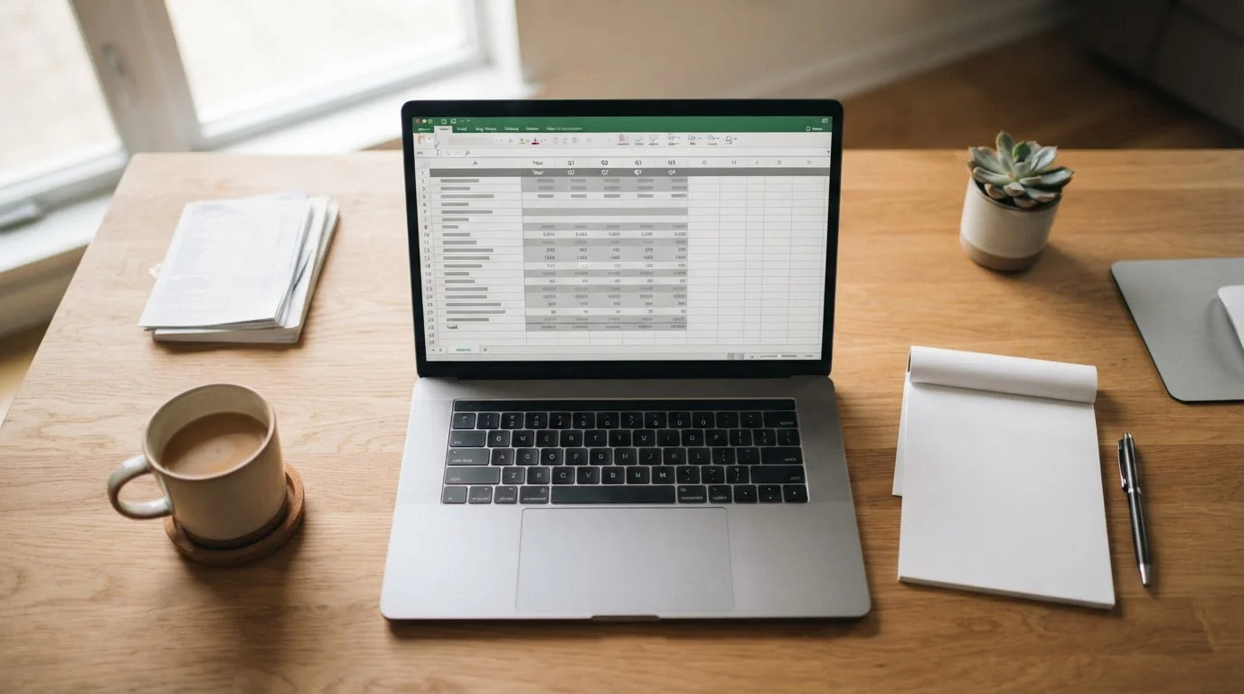 Arbeitsplatz mit Laptop und Notizen für Wettanbieter-Vergleich